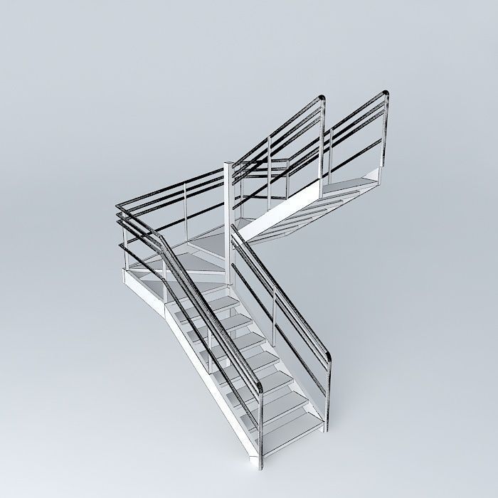 Metal ladder Free 3D model_3