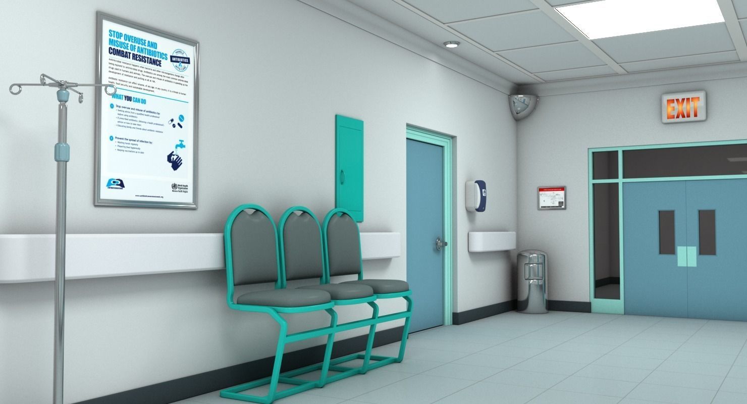 Hospital Hallway 3 MAX 3D model_12