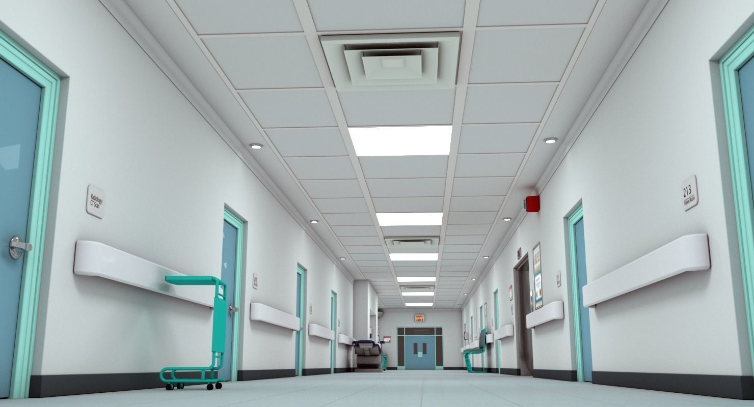 Hospital Hallway 3 MAX 3D model_14