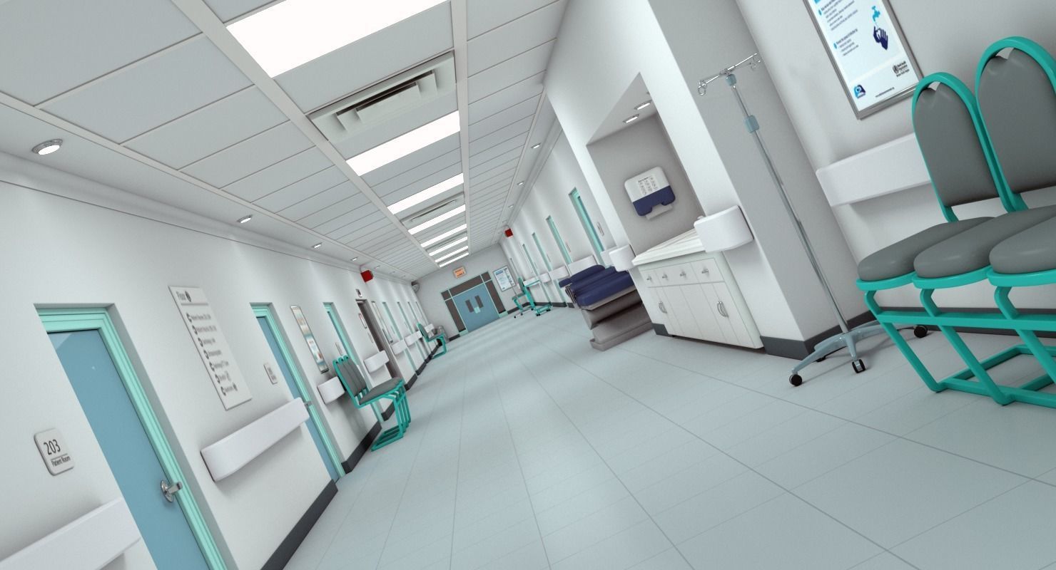 Hospital Hallway 3 MAX 3D model_3