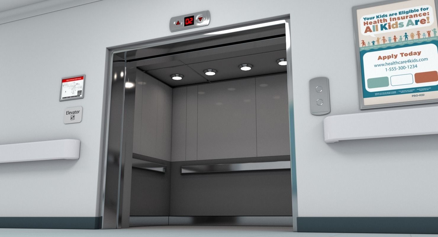 Hospital Hallway 3 MAX 3D model_10