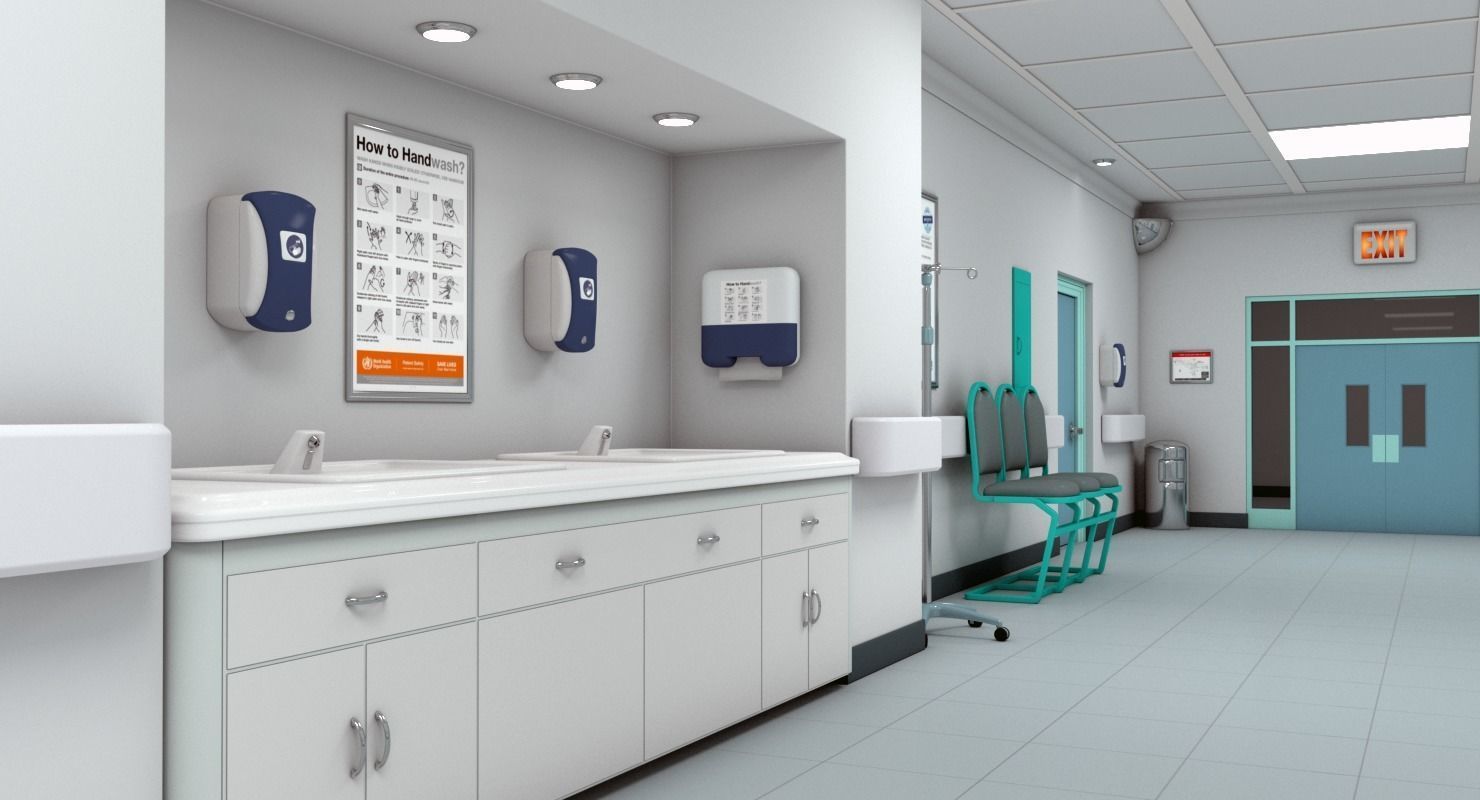 Hospital Hallway 3 MAX 3D model_8