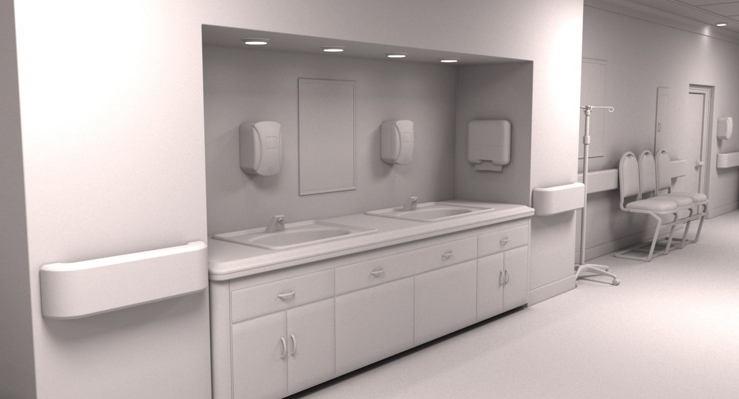 Hospital Hallway 3 MAX 3D model_19