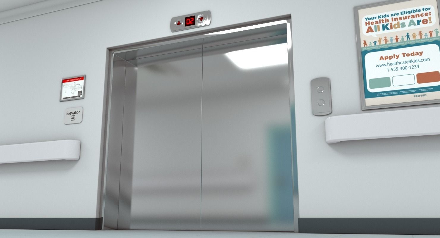 Hospital Hallway 3 MAX 3D model_9