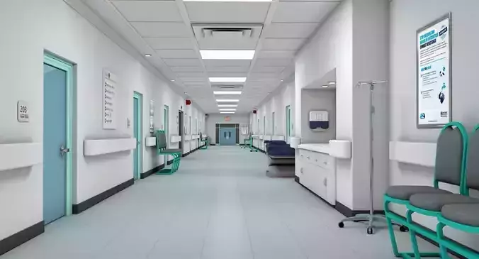 Hospital Hallway 3 MAX 3D model