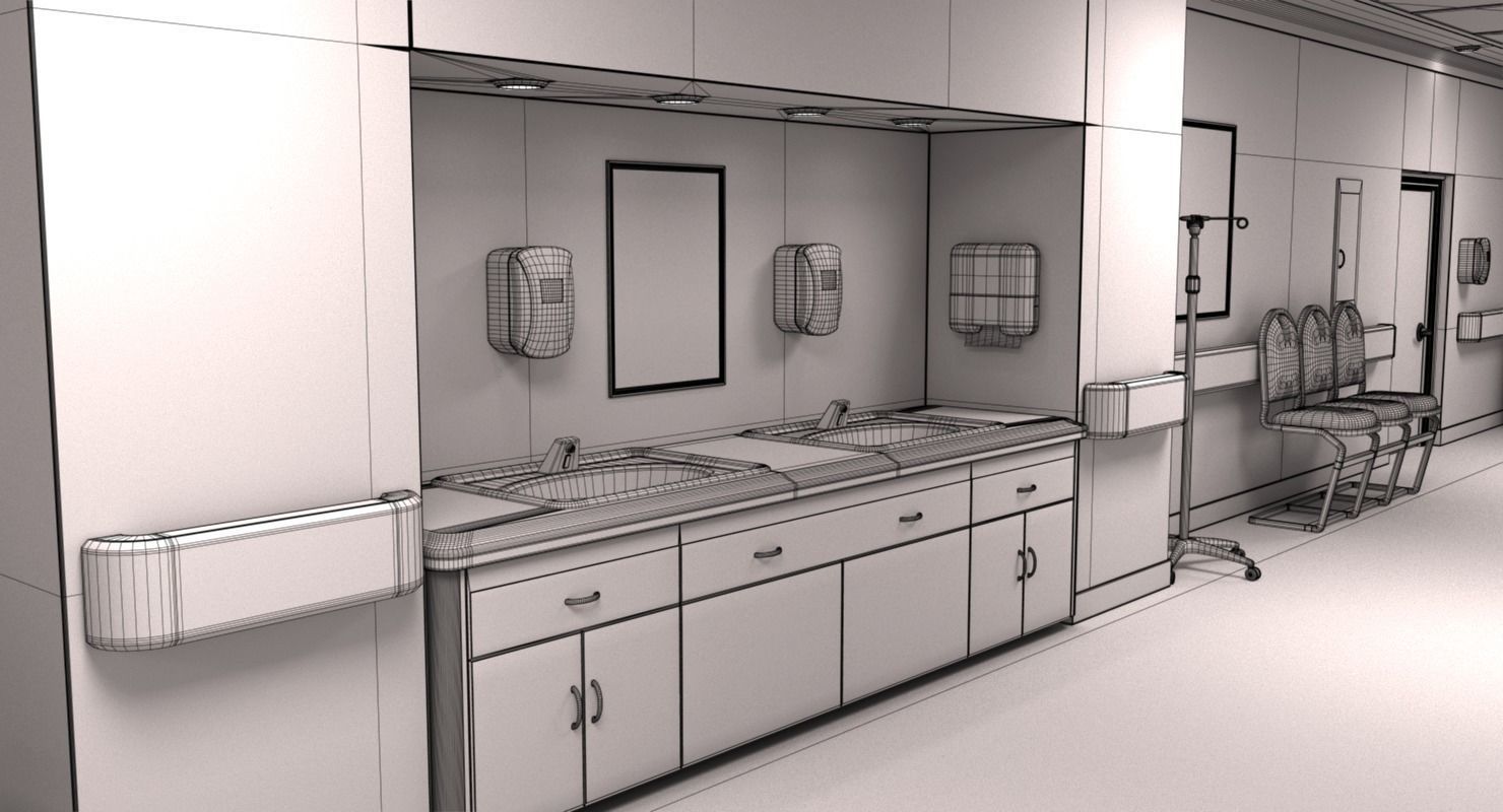 Hospital Hallway 3 MAX 3D model_20