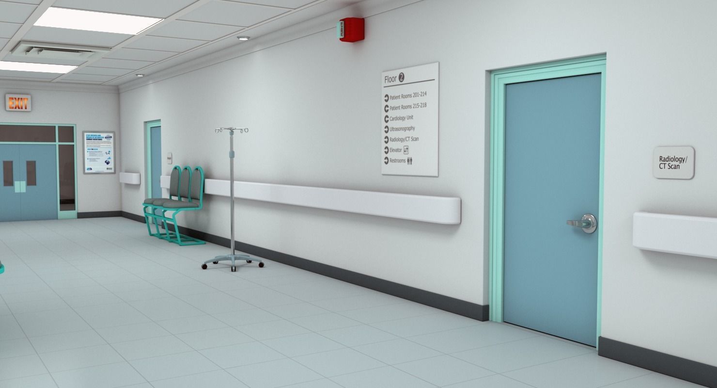 Hospital Hallway 3 MAX 3D model_13