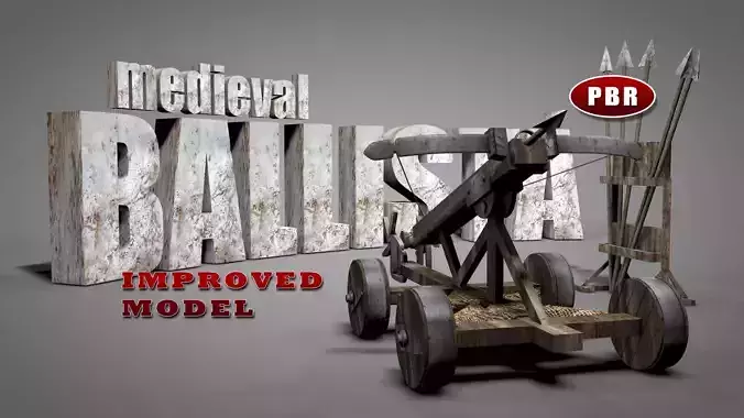 Medieval Ballista Catapult Low-poly 3D model