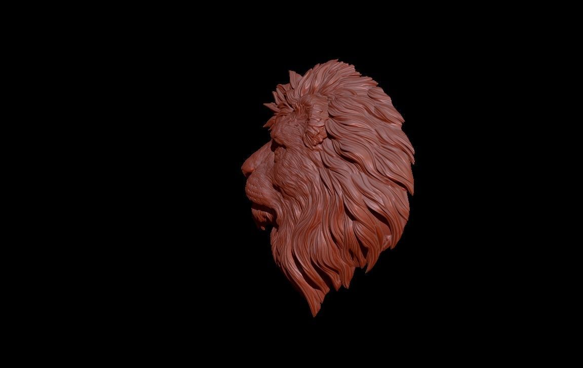 Lion head 3D print model_2