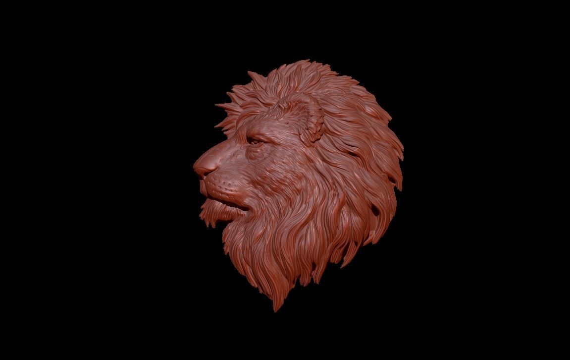 Lion head 3D print model_1