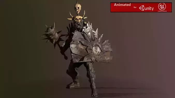 Fat orc 2 Low-poly 3D model