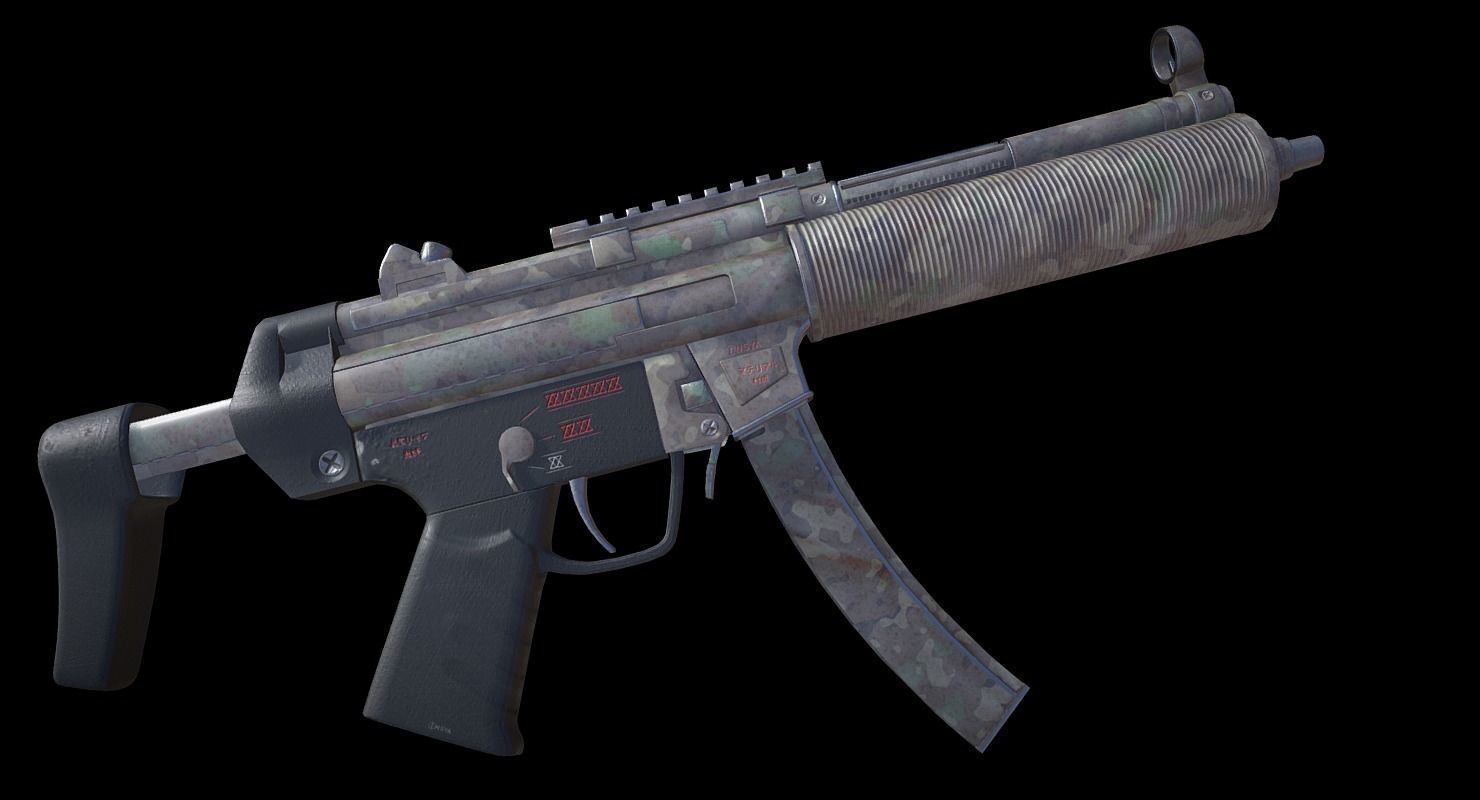 MP5 A5- Game Ready  Low-poly 3D model_5
