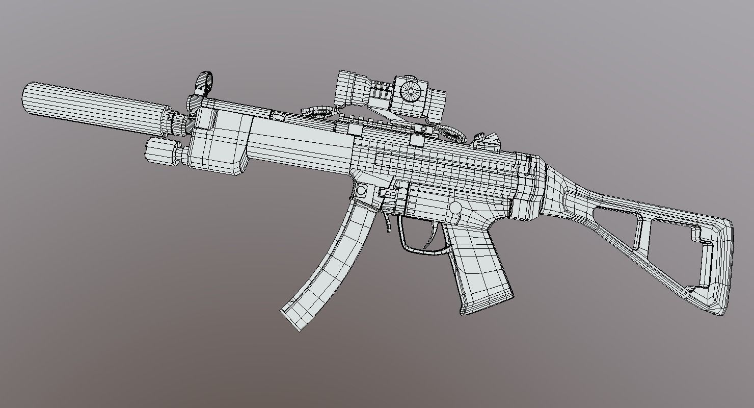 MP5 A3 - Game Ready Low-poly 3D model_9