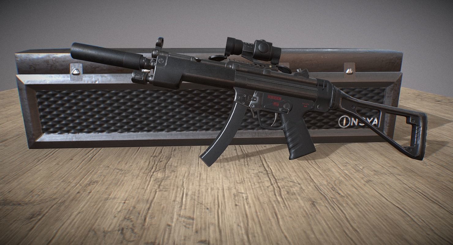 MP5 A3 - Game Ready Low-poly 3D model_3