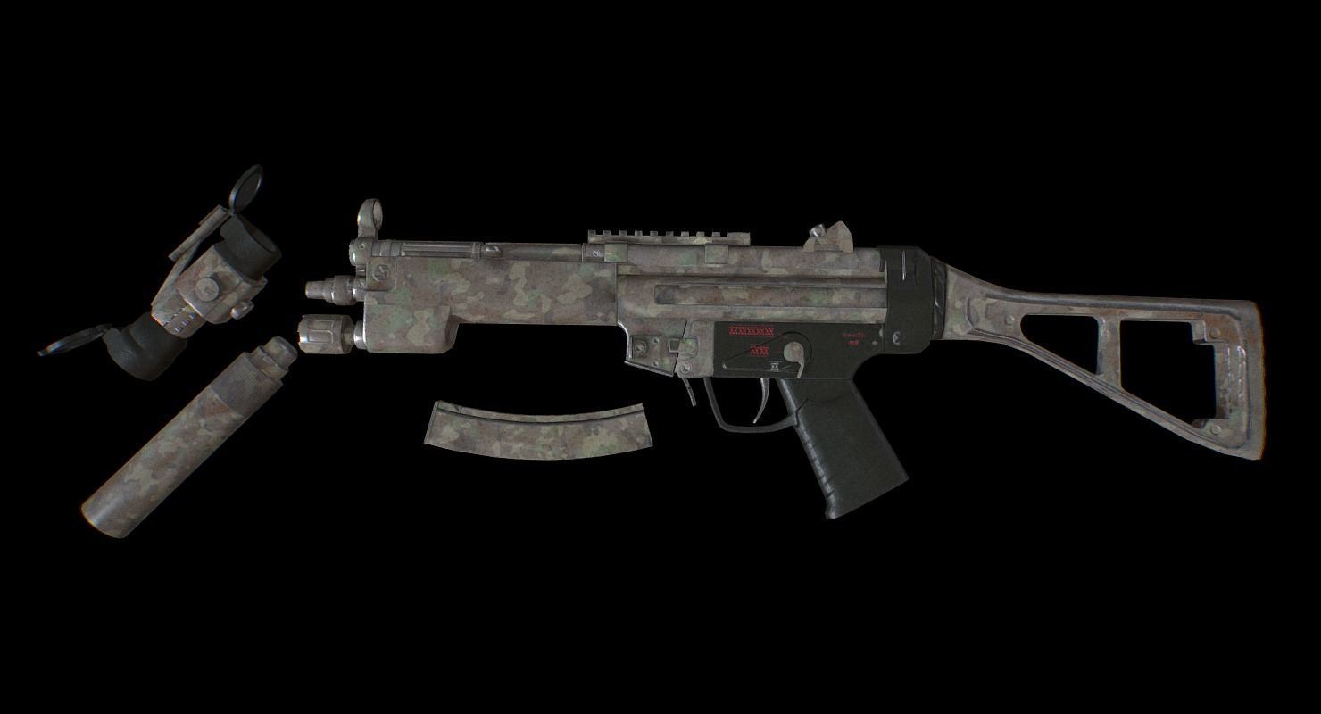 MP5 A3 - Game Ready Low-poly 3D model_4