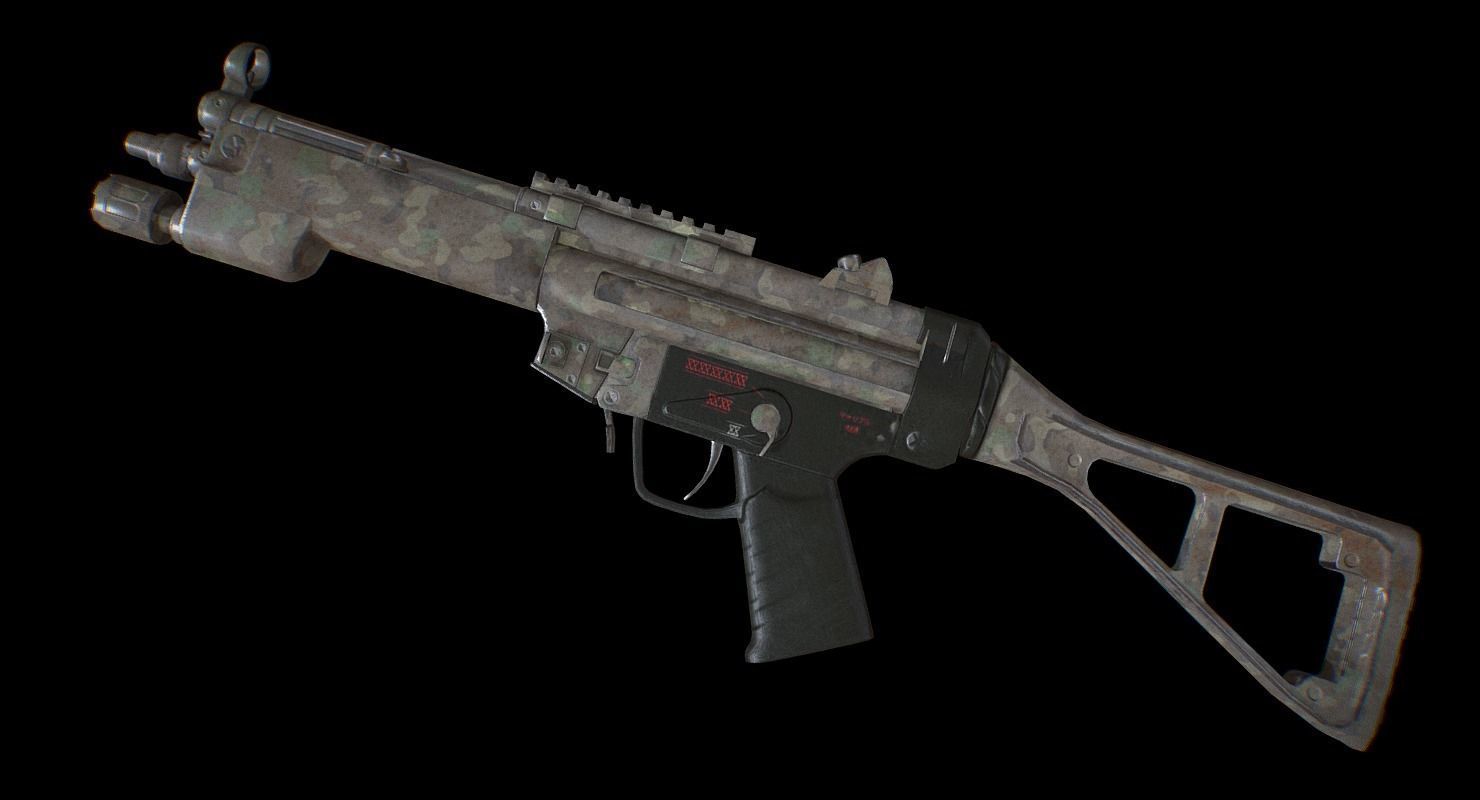 MP5 A3 - Game Ready Low-poly 3D model_5