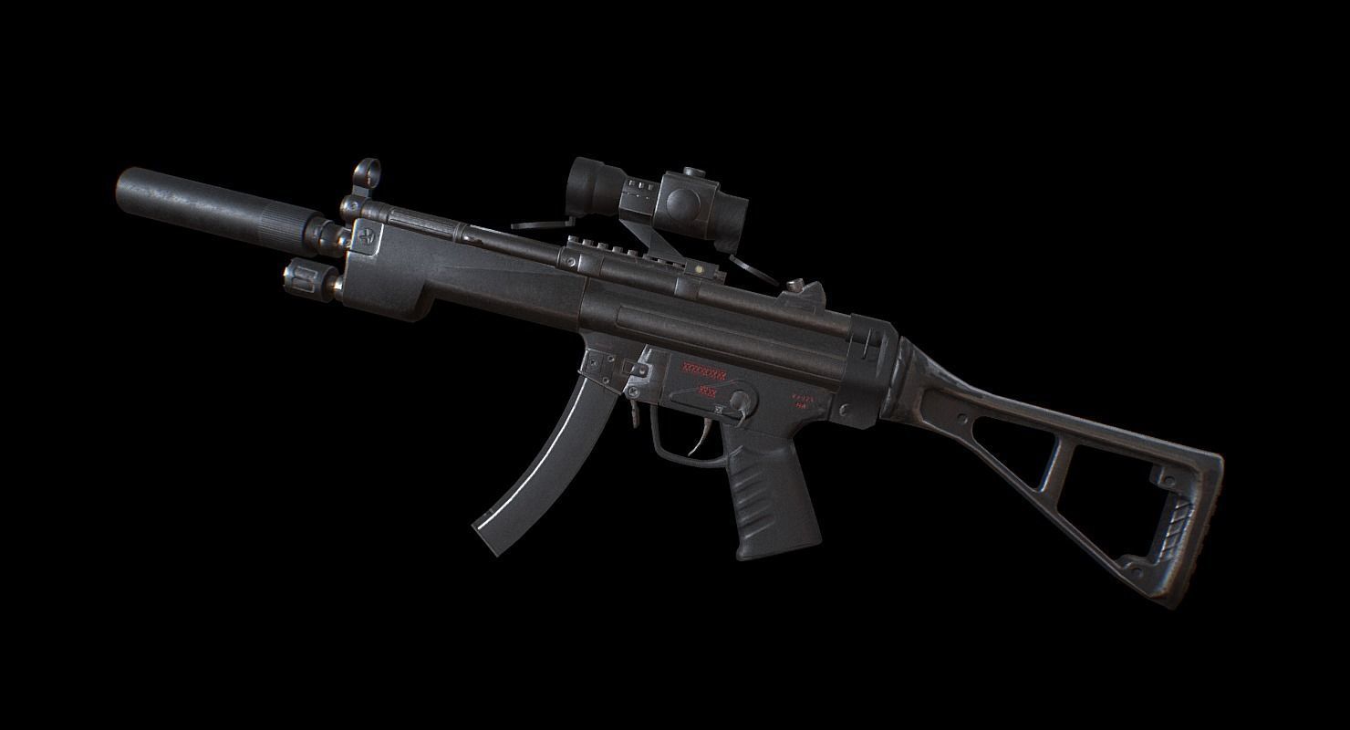MP5 A3 - Game Ready Low-poly 3D model_2