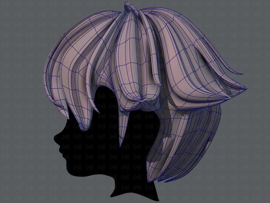 3D Hair style for boy V58 Low-poly 3D model_15