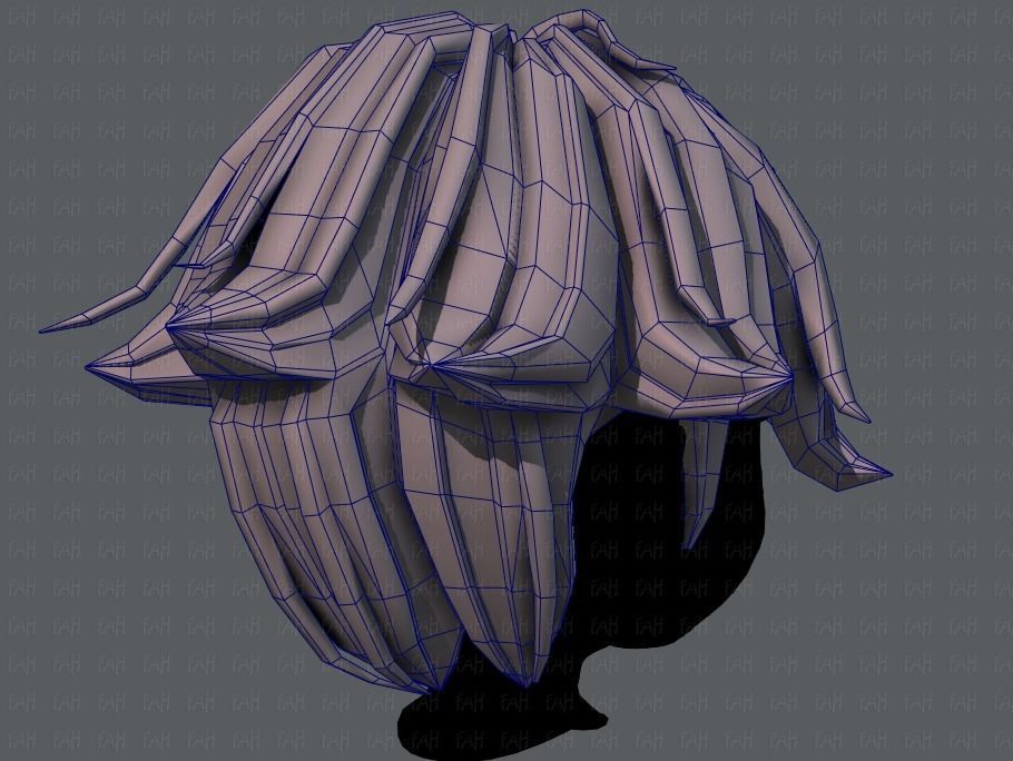 3D Hair style for boy V58 Low-poly 3D model_28