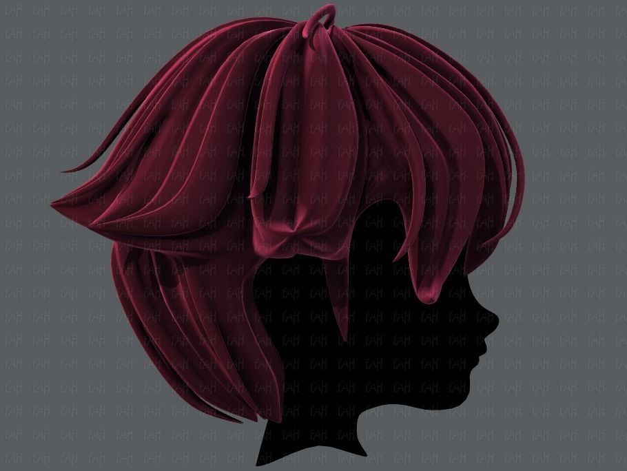3D Hair style for boy V58 Low-poly 3D model_3