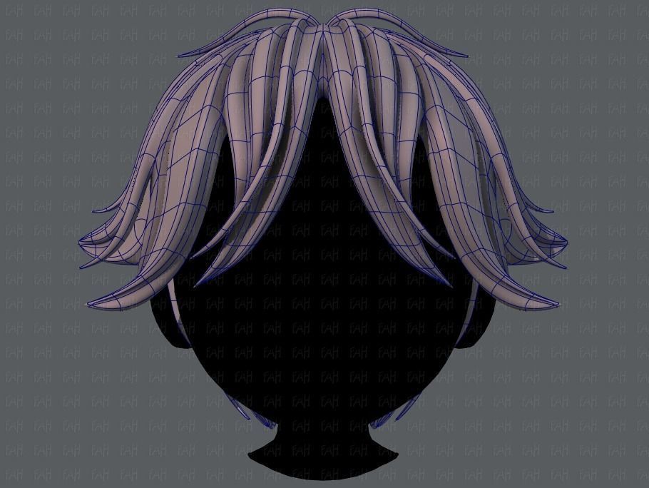 3D Hair style for boy V58 Low-poly 3D model_9