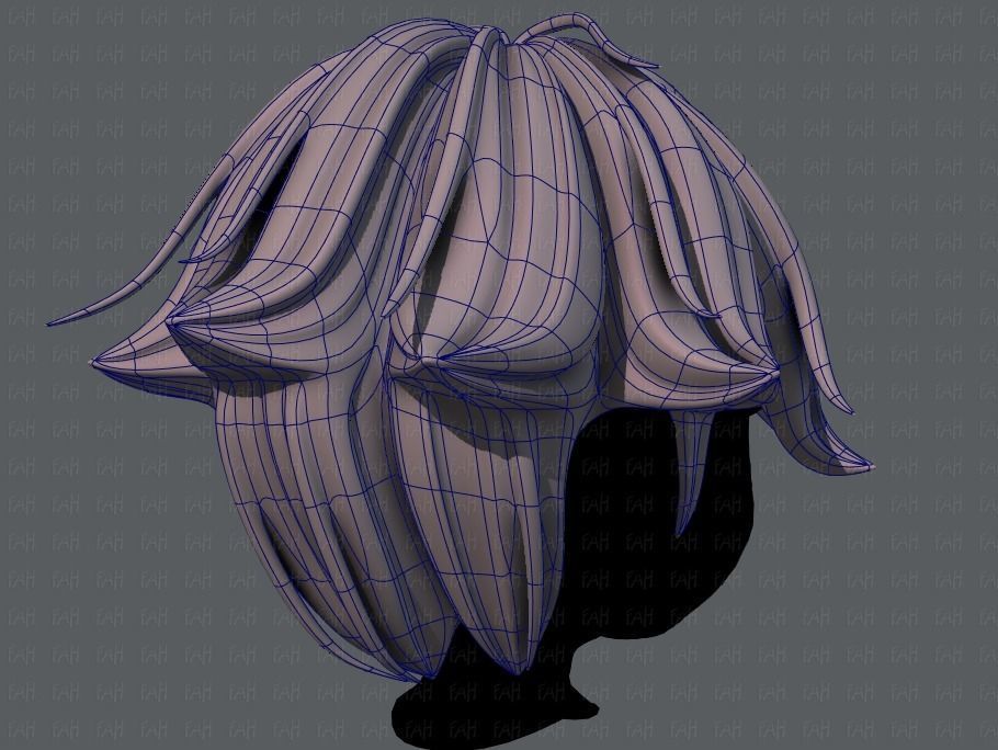 3D Hair style for boy V58 Low-poly 3D model_12