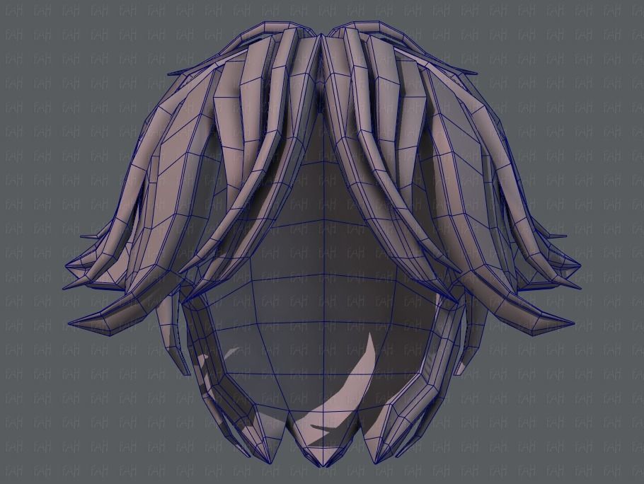 3D Hair style for boy V58 Low-poly 3D model_40