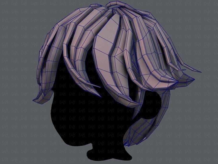 3D Hair style for boy V58 Low-poly 3D model_32