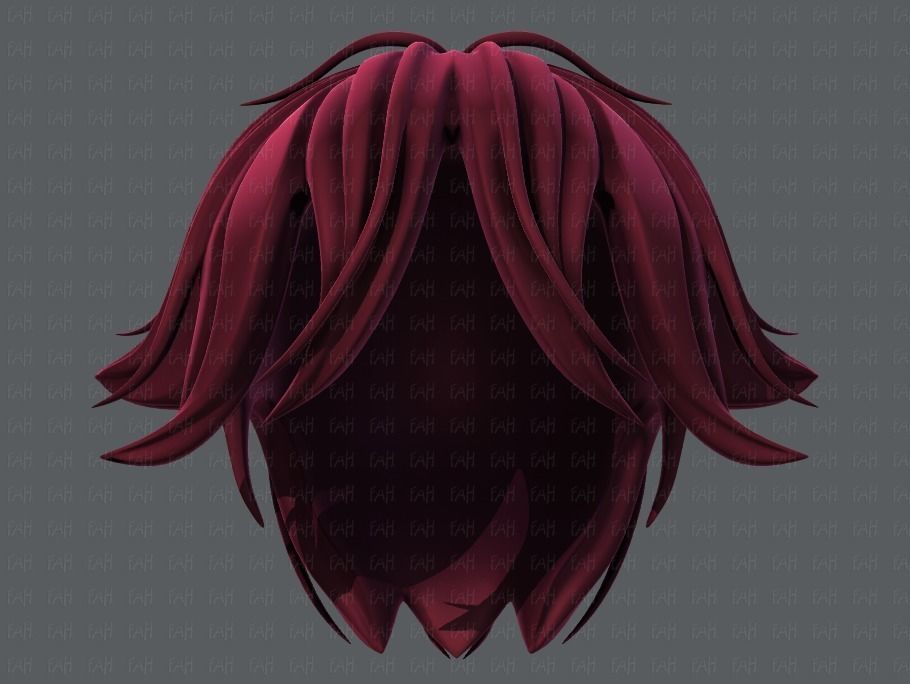 3D Hair style for boy V58 Low-poly 3D model_37