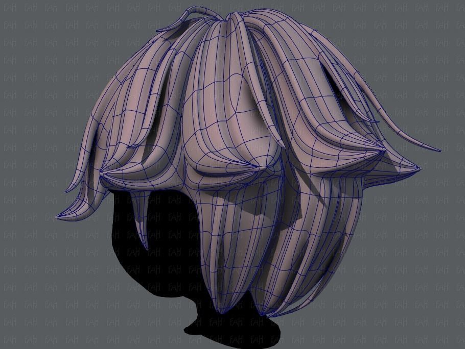 3D Hair style for boy V58 Low-poly 3D model_14