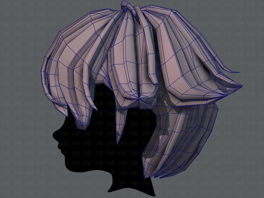 3D Hair style for boy V58 Low-poly 3D model_31