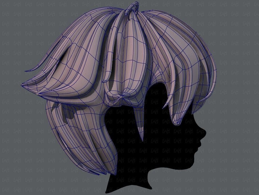 3D Hair style for boy V58 Low-poly 3D model_11