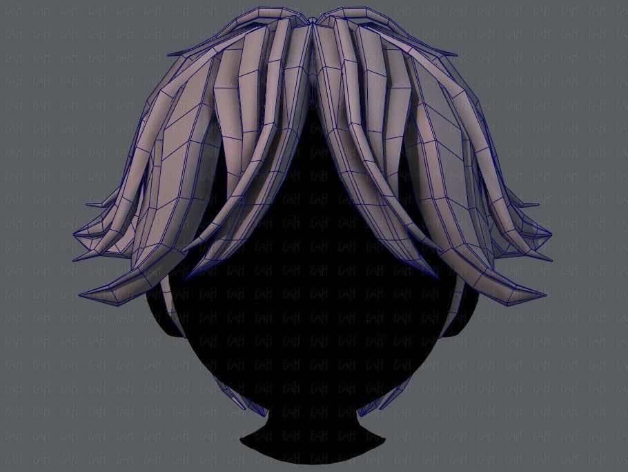 3D Hair style for boy V58 Low-poly 3D model_25