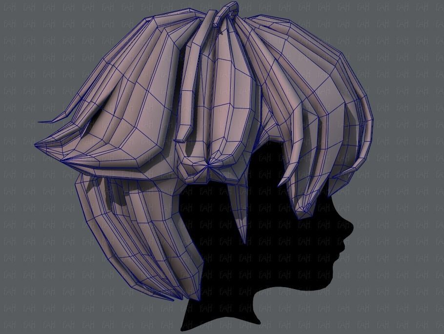 3D Hair style for boy V58 Low-poly 3D model_27