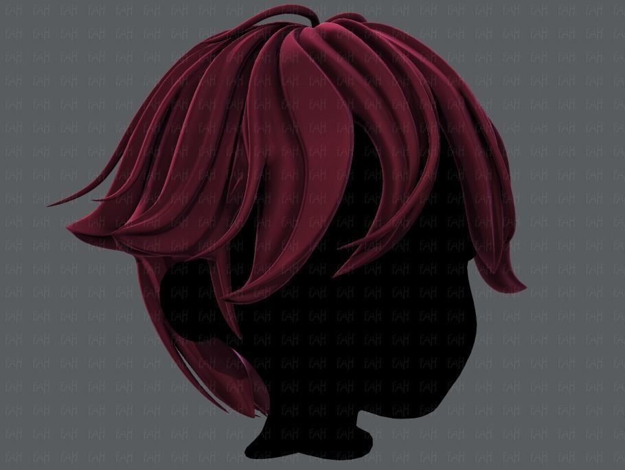 3D Hair style for boy V58 Low-poly 3D model_2