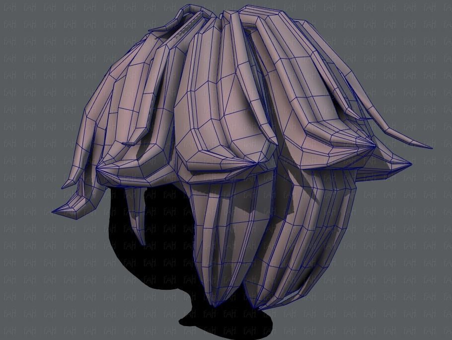 3D Hair style for boy V58 Low-poly 3D model_30