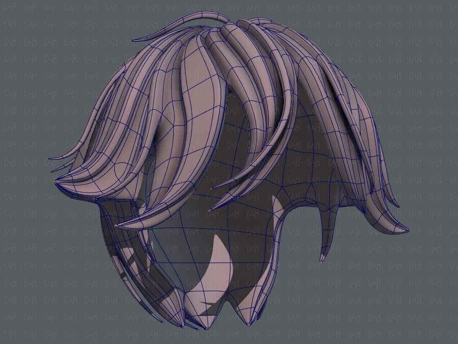3D Hair style for boy V58 Low-poly 3D model_42
