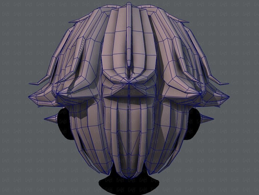 3D Hair style for boy V58 Low-poly 3D model_29