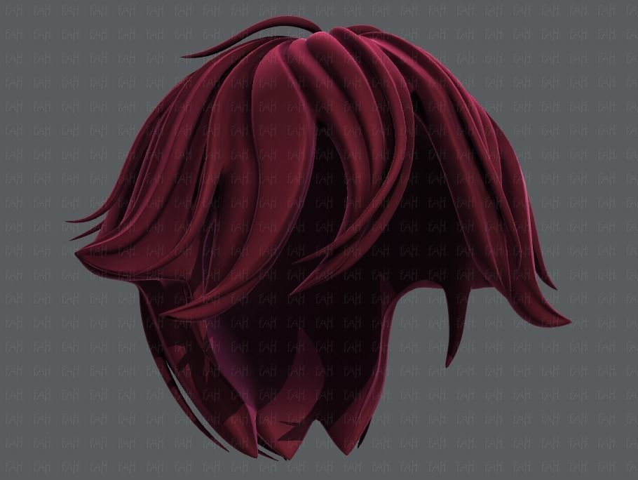 3D Hair style for boy V58 Low-poly 3D model_41