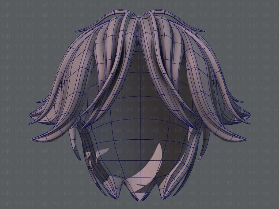 3D Hair style for boy V58 Low-poly 3D model_38