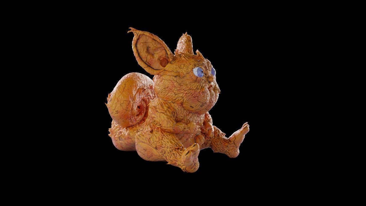Angry squirrel sculpted creature 3D model high-poly 3D model_3