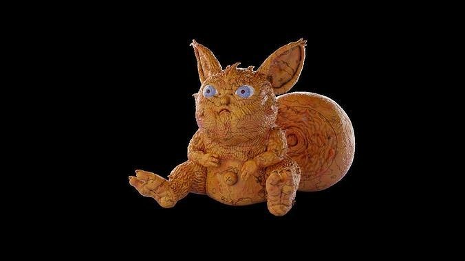 Angry squirrel sculpted creature 3D model high-poly 3D model