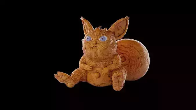 Angry squirrel sculpted creature 3D model high-poly 3D model