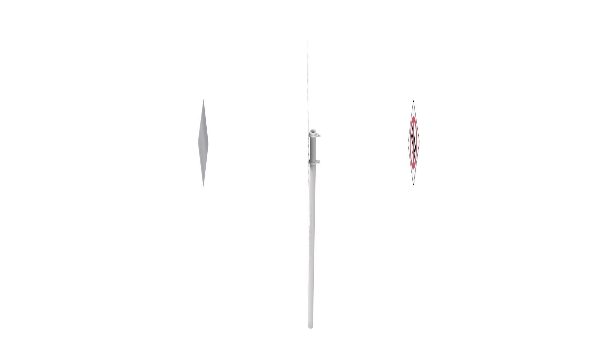 Road Sign - US - R14 Series Truck Routes 3D model_7