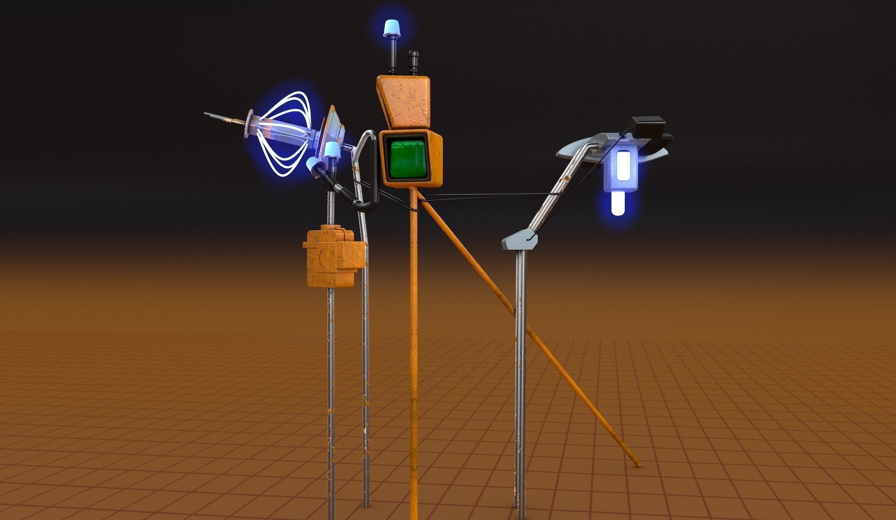 Small Display Set 3D model_3