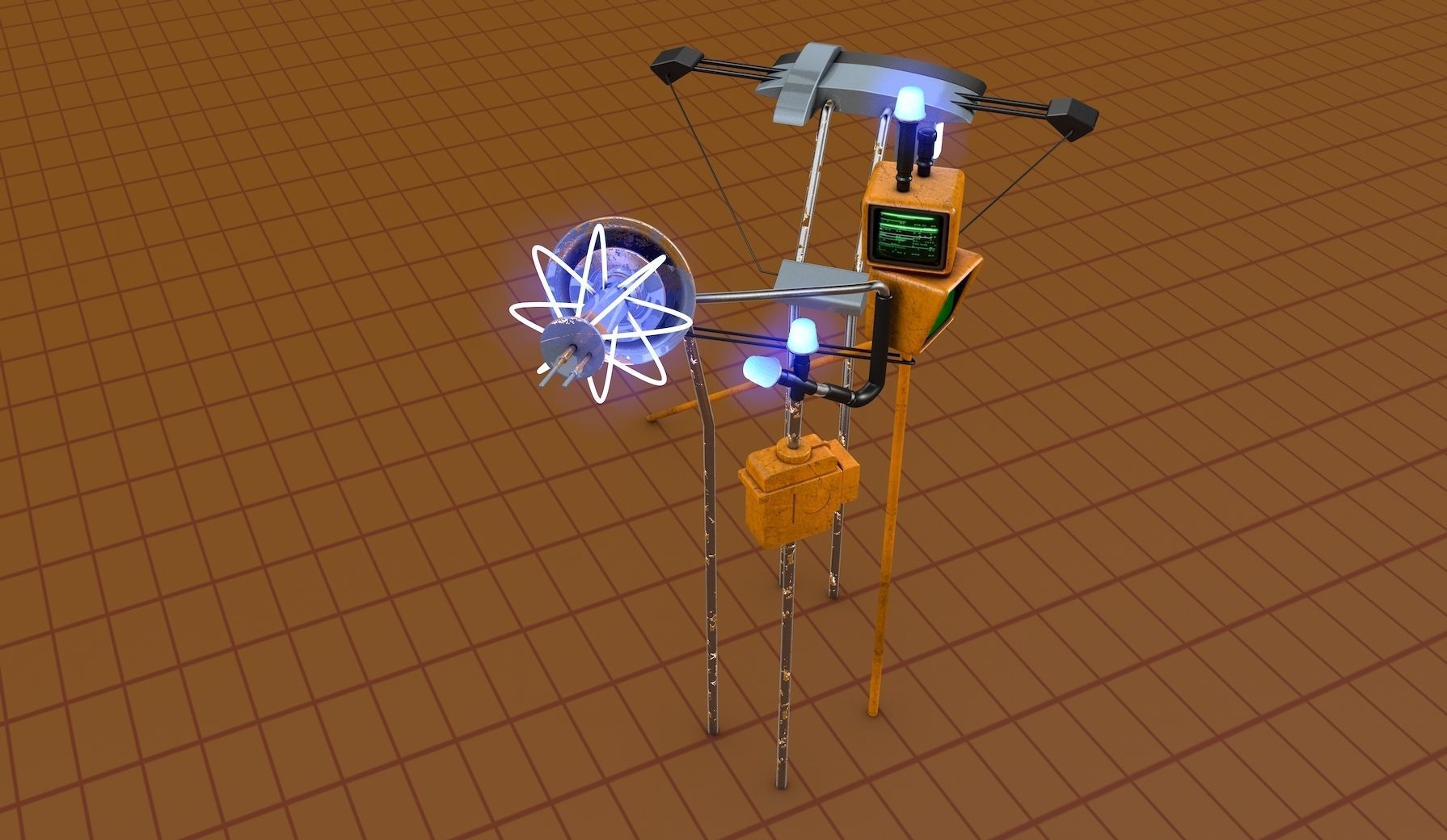 Small Display Set 3D model_2