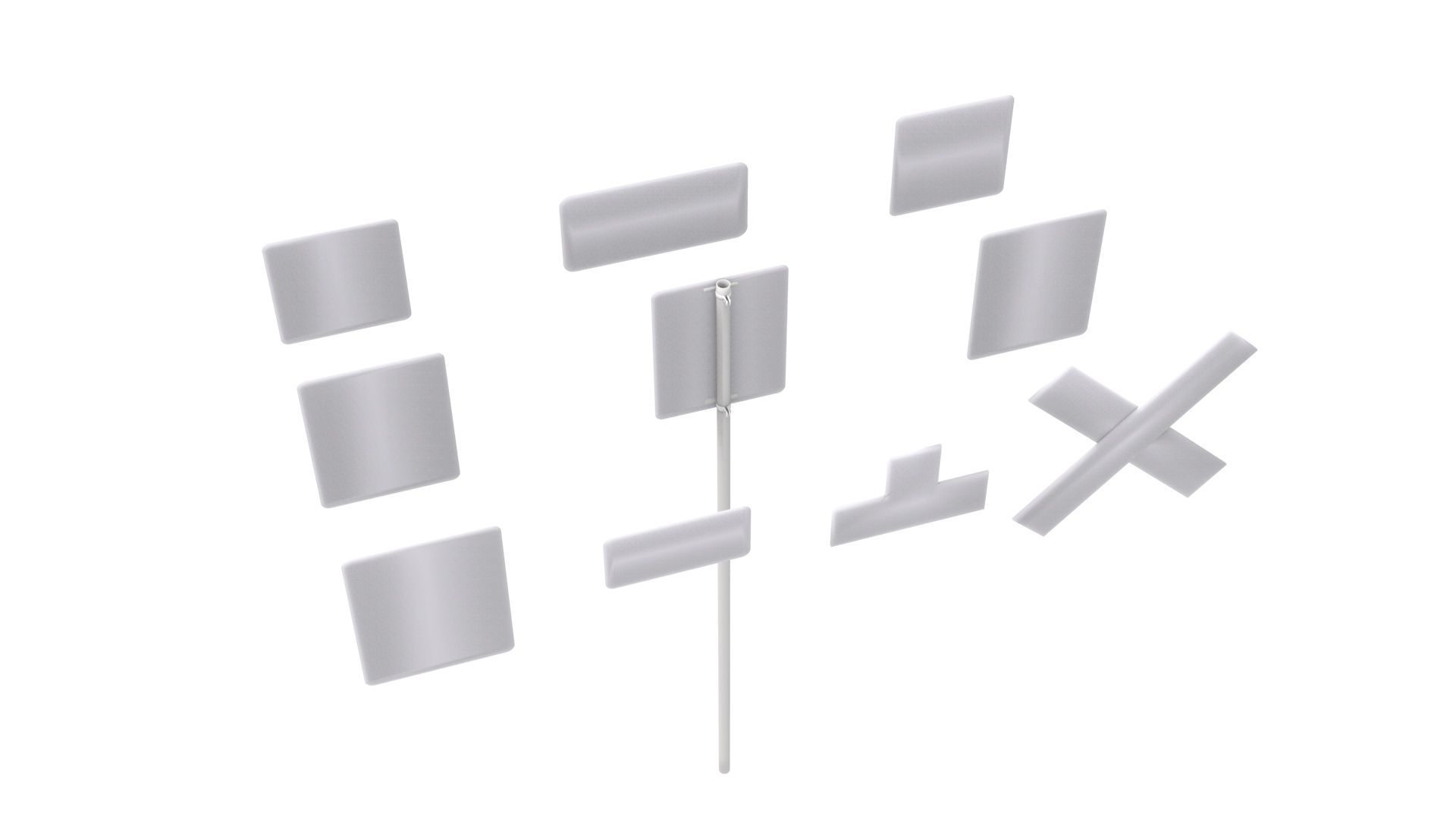 Road Sign US R15 Series Rail And Light Rail 3D model_17