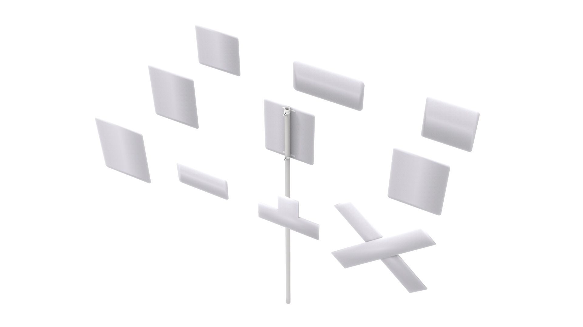 Road Sign US R15 Series Rail And Light Rail 3D model_22