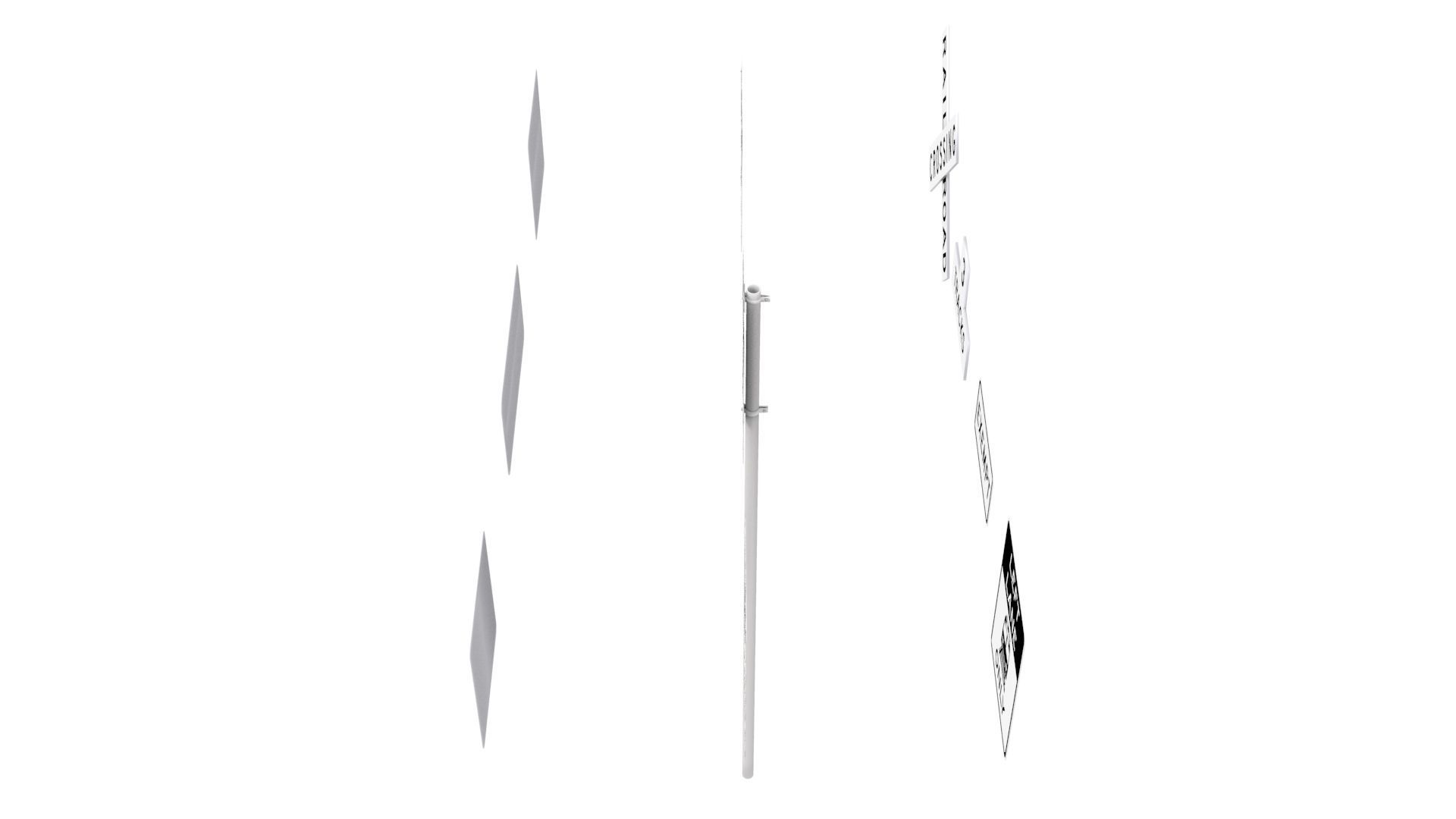 Road Sign US R15 Series Rail And Light Rail 3D model_8