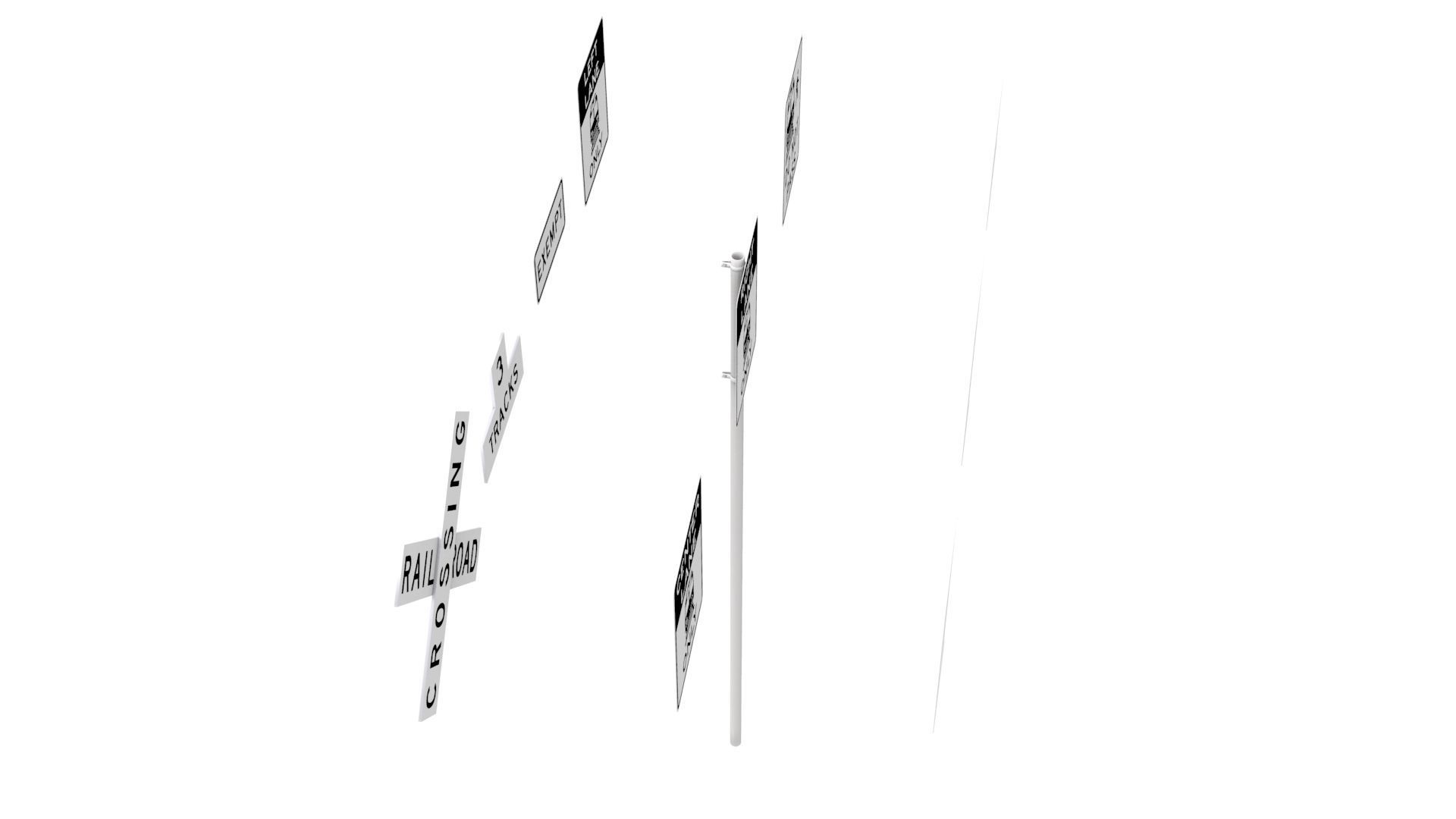 Road Sign US R15 Series Rail And Light Rail 3D model_31